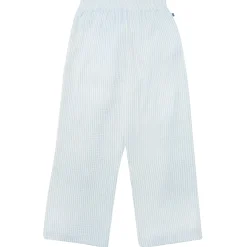 2-Piece Womens Light Blue Stripe Cropped Pants Set