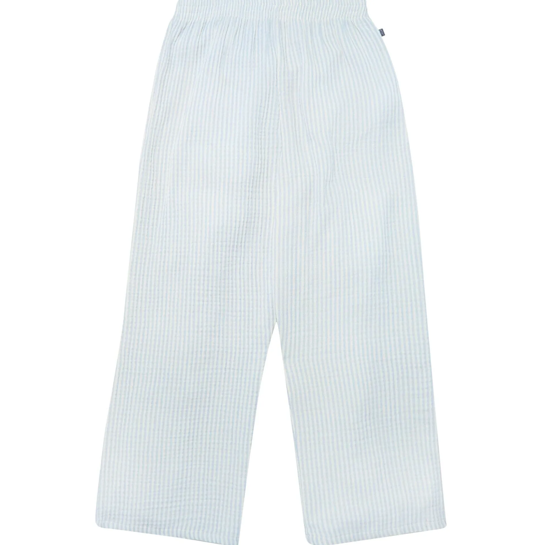 2-Piece Womens Light Blue Stripe Cropped Pants Set