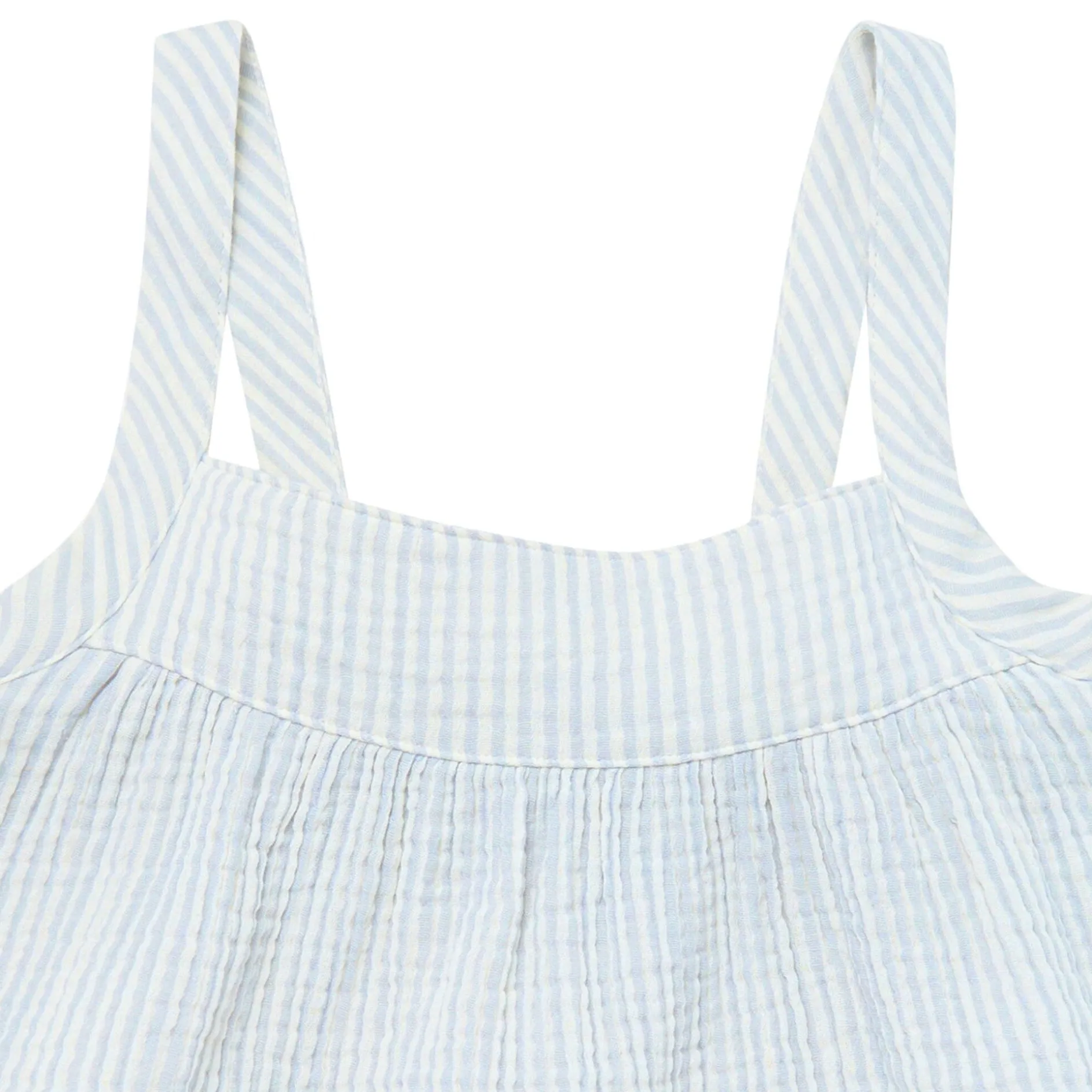2-Piece Womens Light Blue Stripe Cropped Pants Set