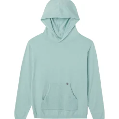 2-Piece Women's Medium Sky Hooded Waffle Top and Legging Viscose Set