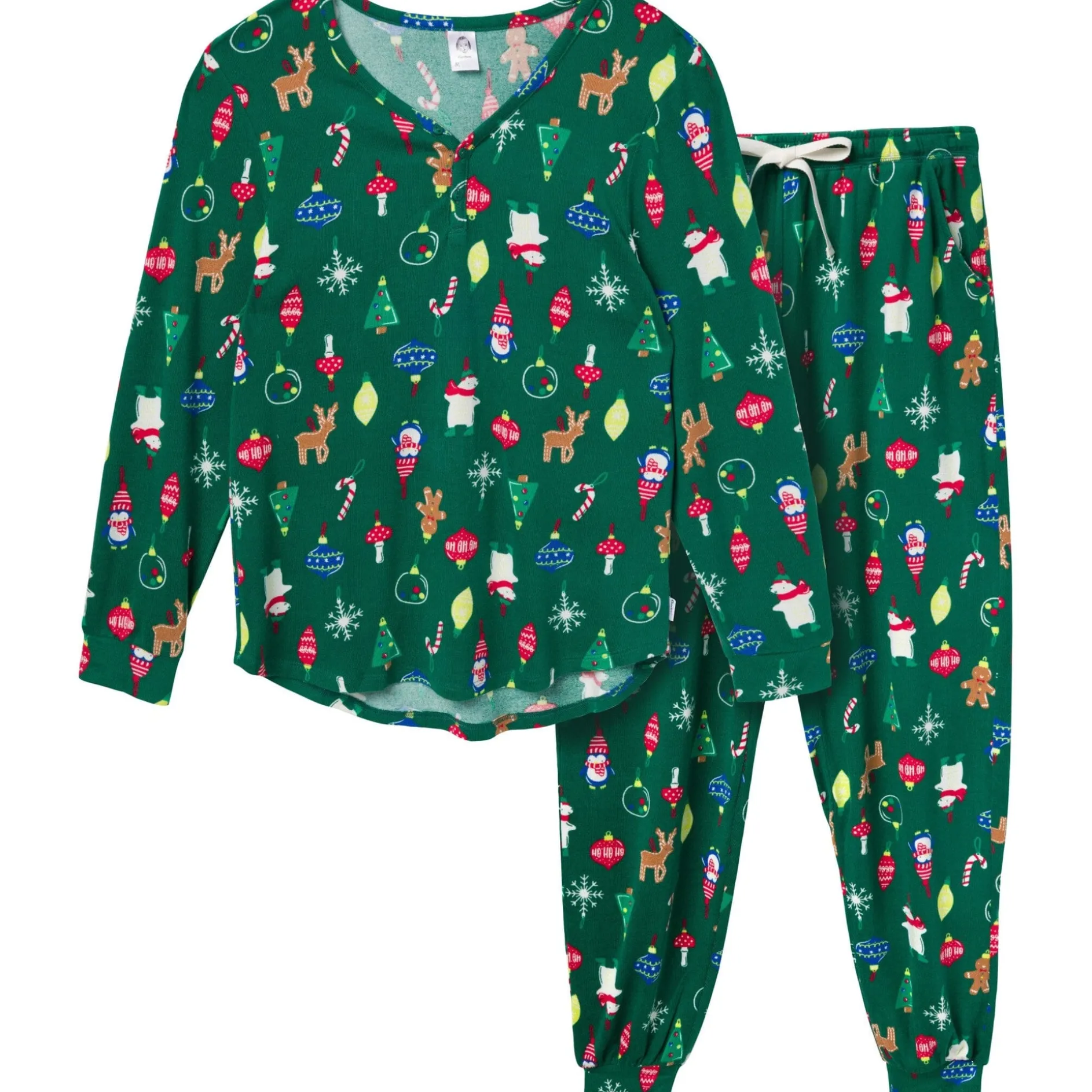 2-Piece Women's Ornaments Hacci Pajama Set