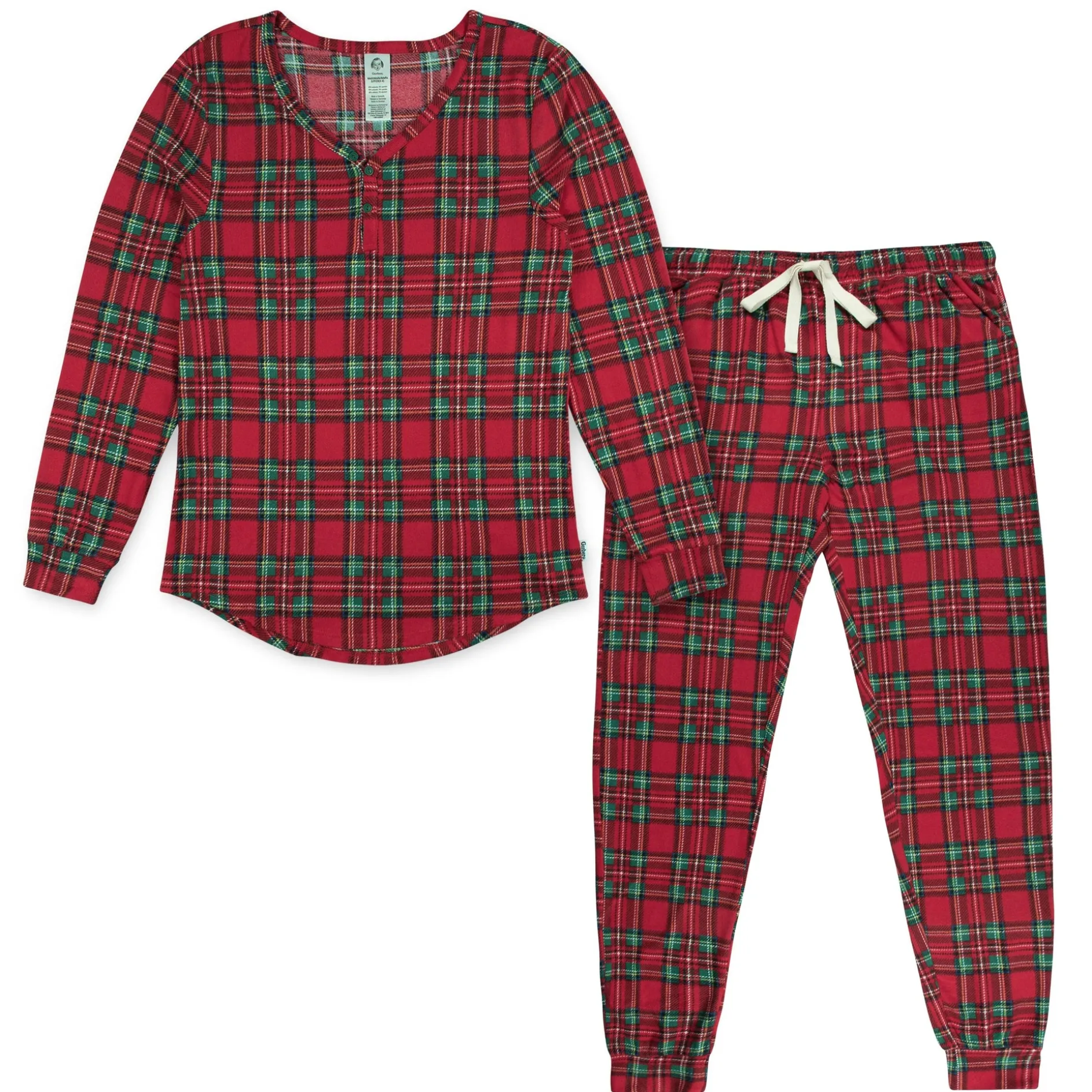 2-Piece Women's Stewart Plaid Hacci Pajama Set