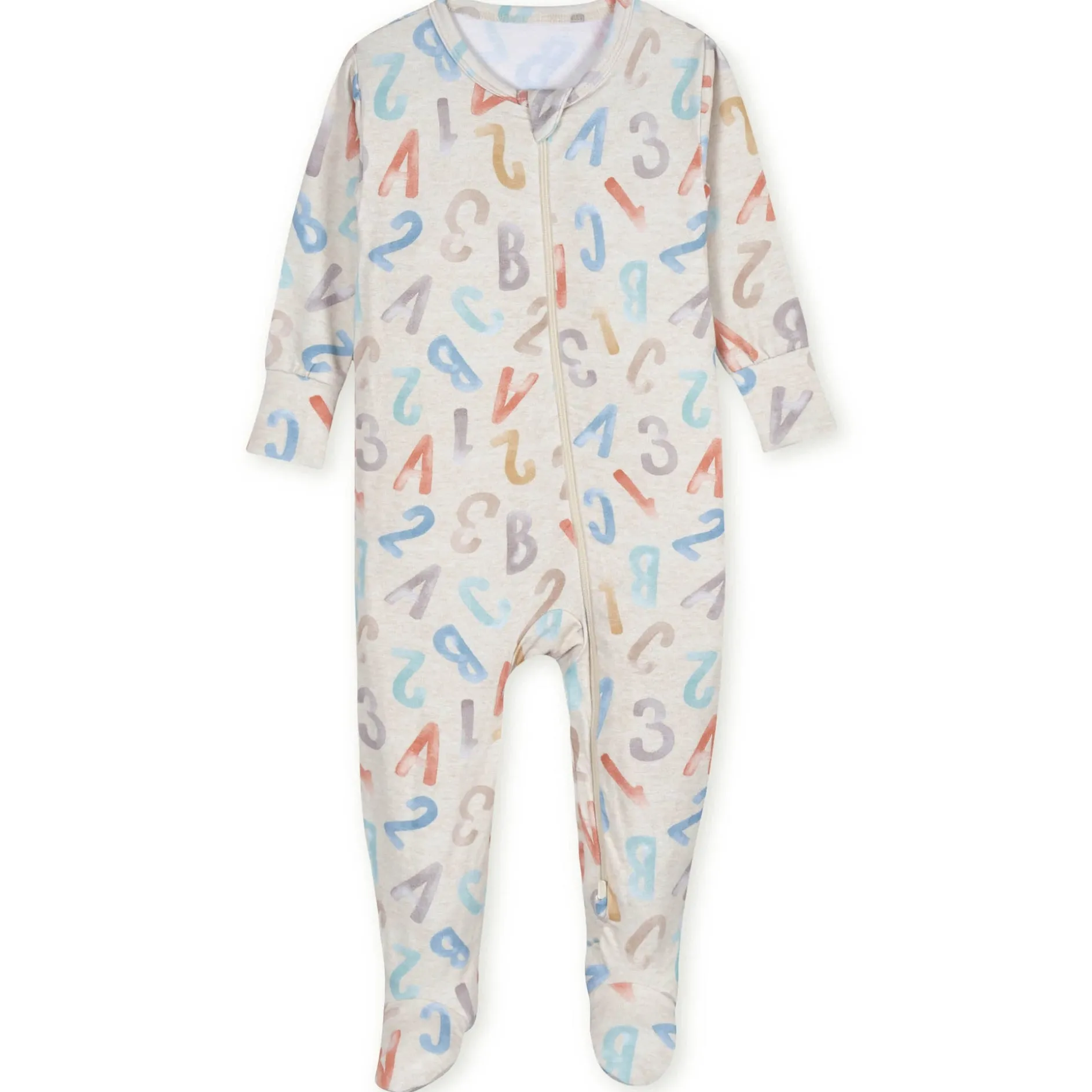Toddler Alphabet Soup Buttery Soft Viscose Made from Eucalyptus Snug Fit Footed Pajamas