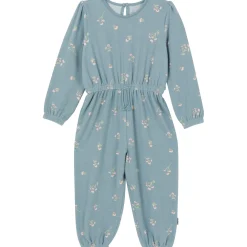Toddler Girls Blue Floral Hacci Jumpsuit