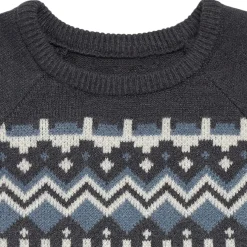 Toddler Girls Dark Grey Heather Fair Isle Viscose Sweater Dress