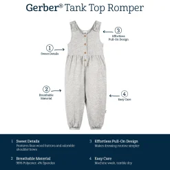 Toddler Girls Light Grey Heather Hacci Romper