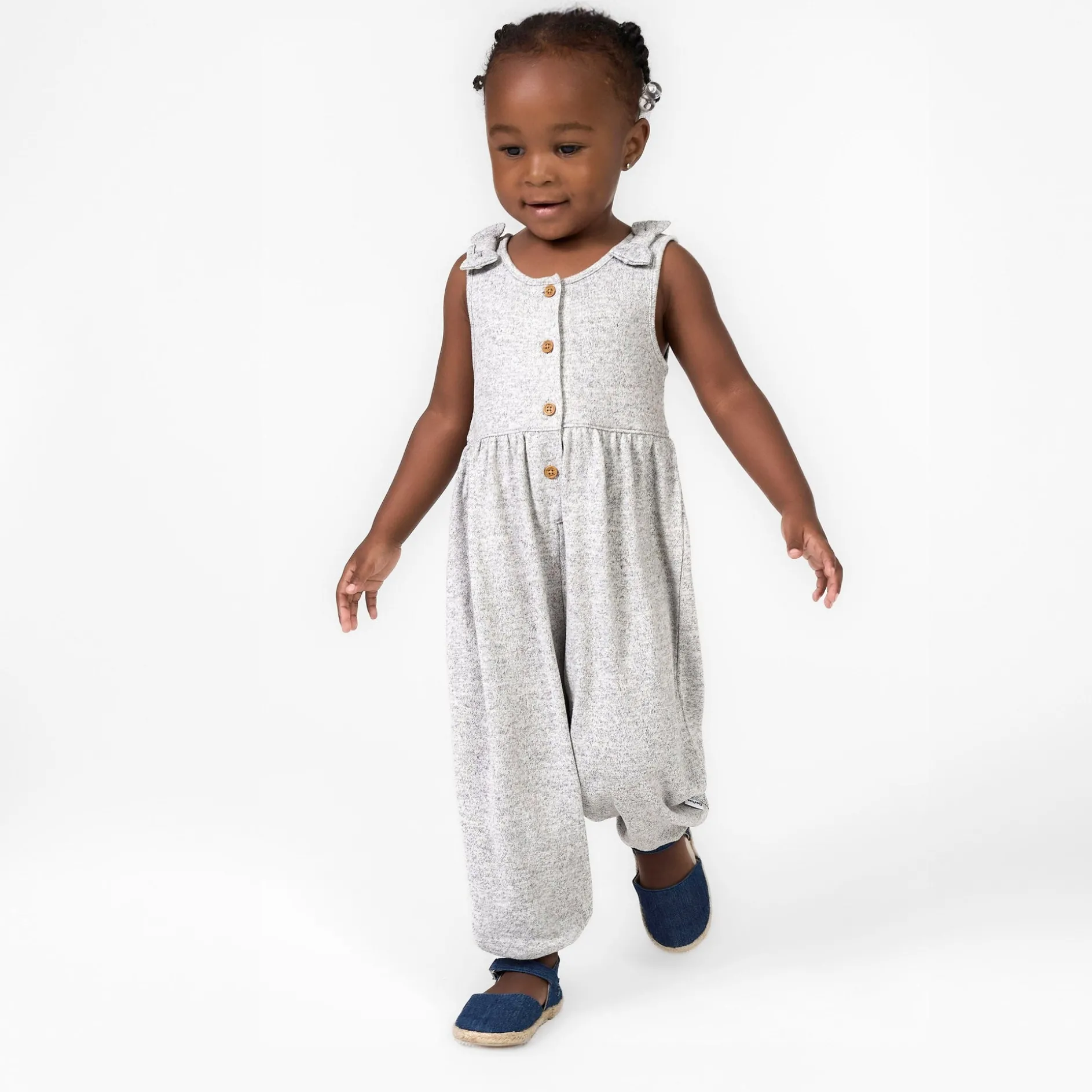 Toddler Girls Light Grey Heather Hacci Romper