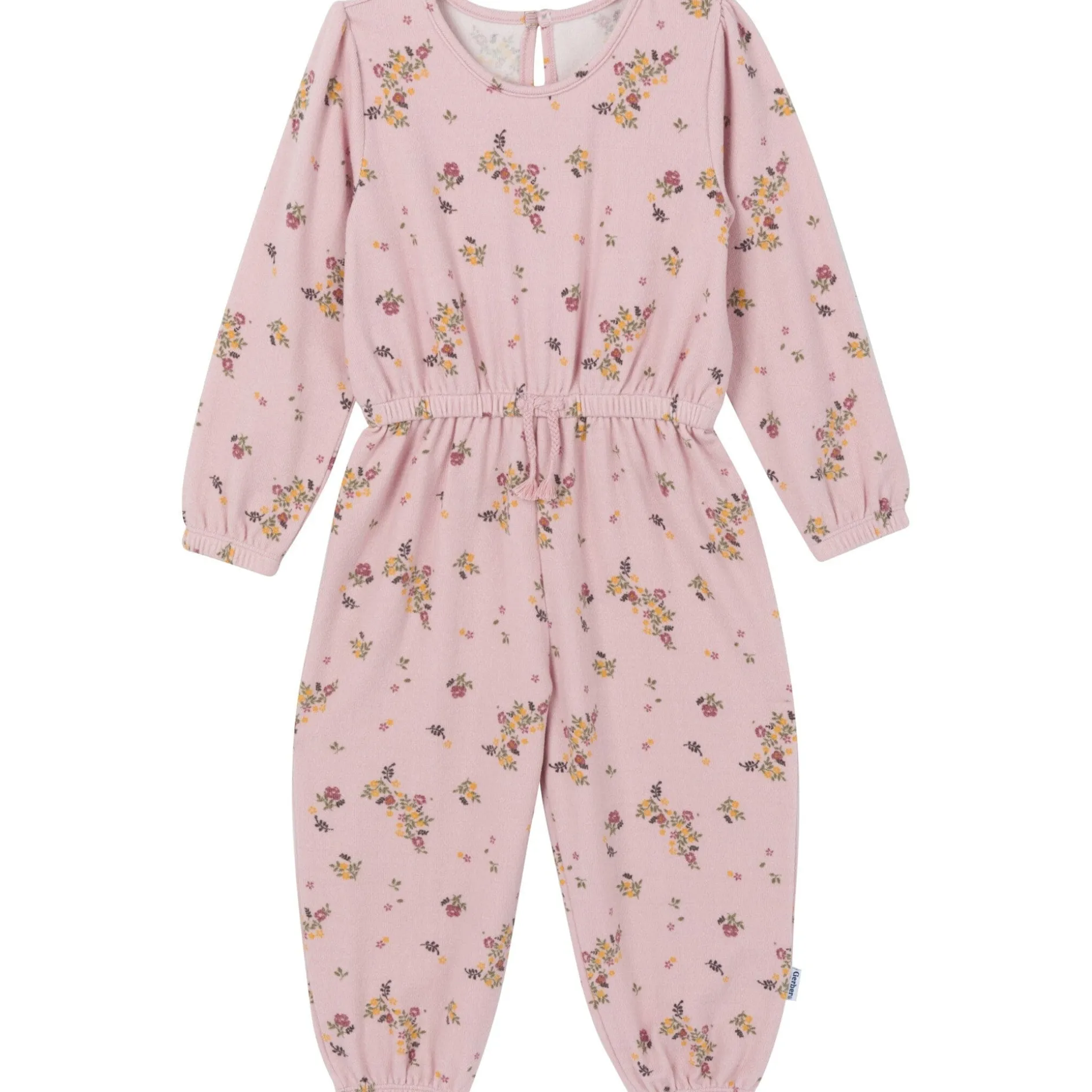 Toddler Girls Pink Floral Hacci Jumpsuit