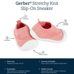 Toddler Girls Pink Stretchy Knit Slip-On Sneaker