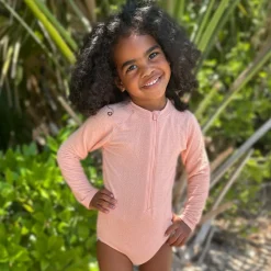 Toddler Girls UPF 50+ Peach Rash Guard