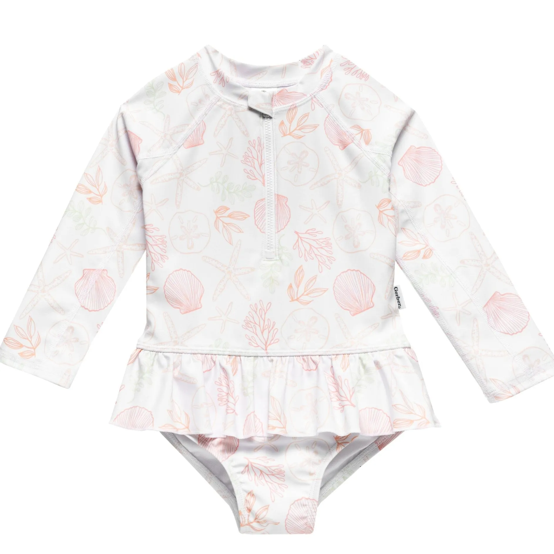 Toddler Girls UPF 50+ Seashells Rash Guard