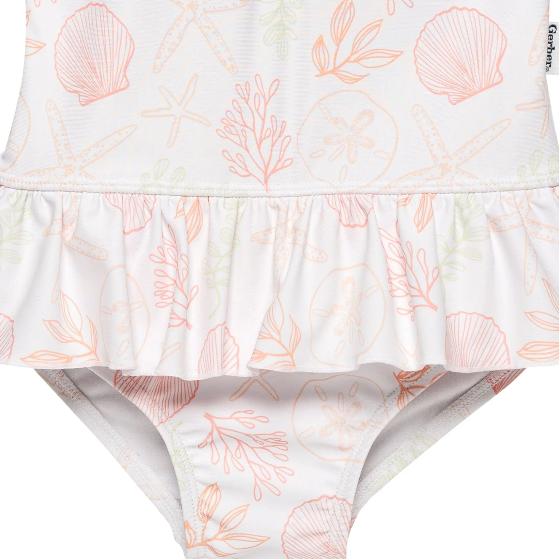 Toddler Girls UPF 50+ Seashells Rash Guard