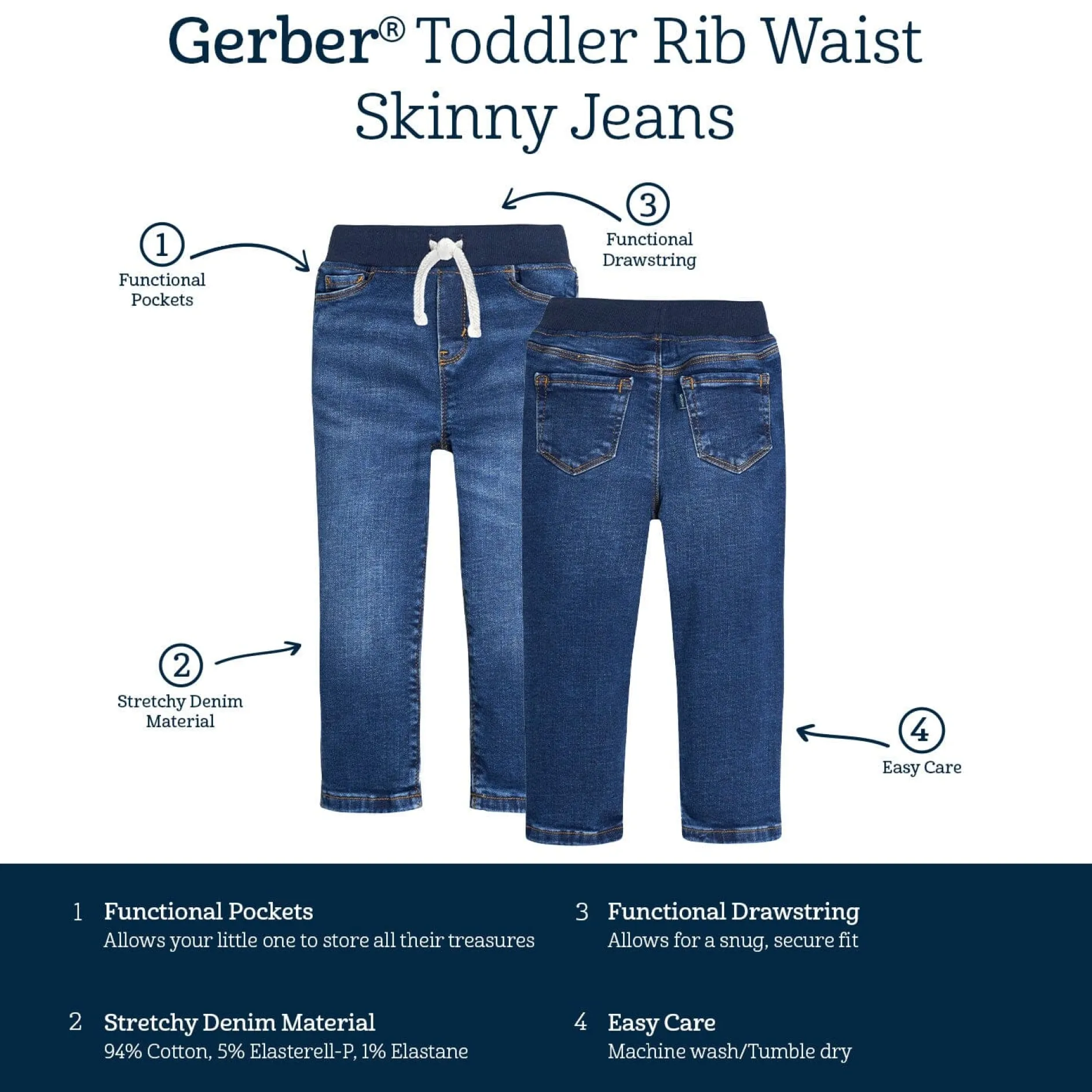 Toddler Neutral Blue Skinny Denim Jeans