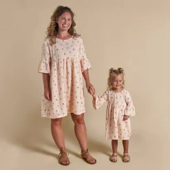 Womens Light Pink Daisies Gauze Dress