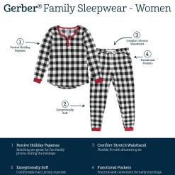Women’s 2-Piece Hacci Buffalo Plaid Pajama Set
