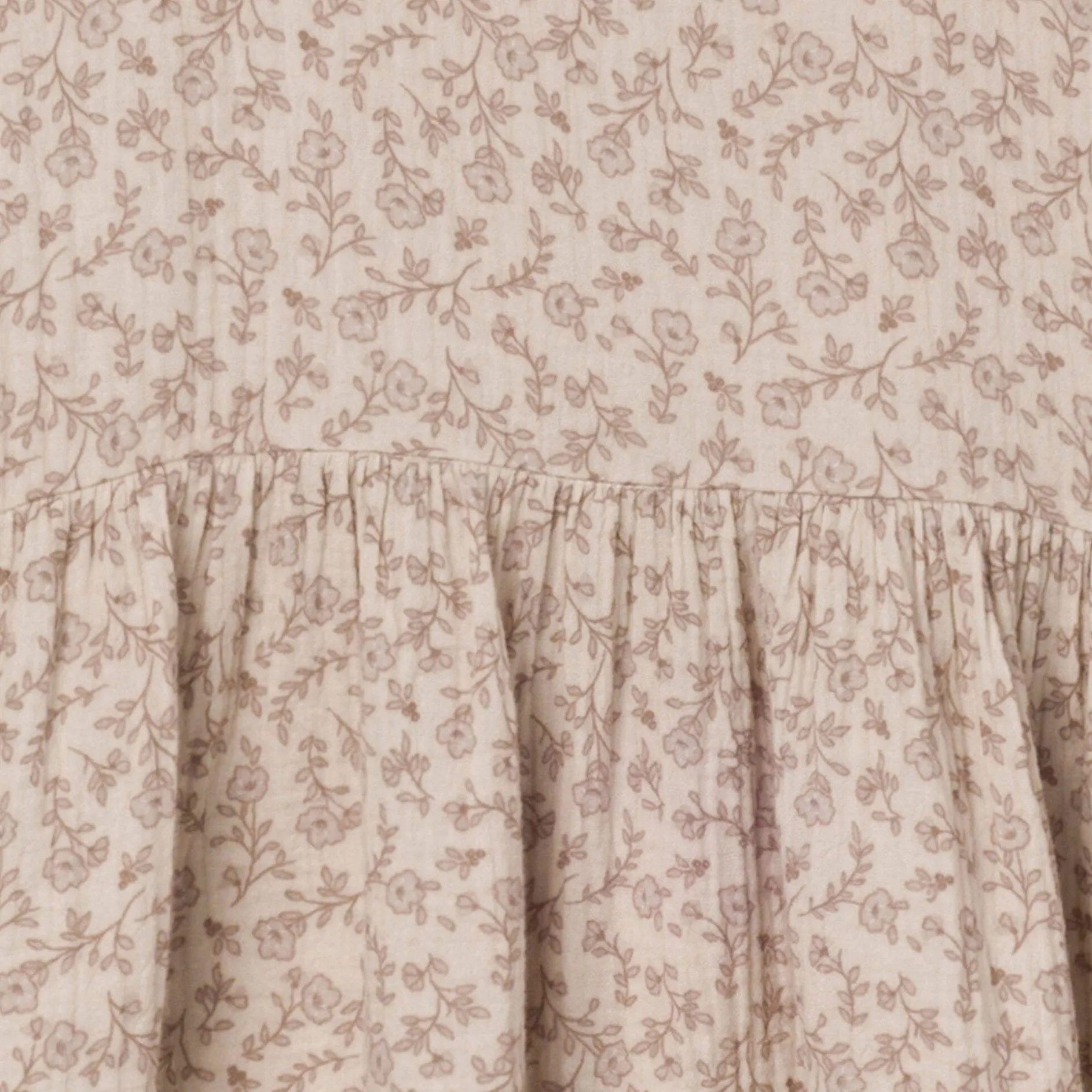 Womens Tan Floral Gauze Dress