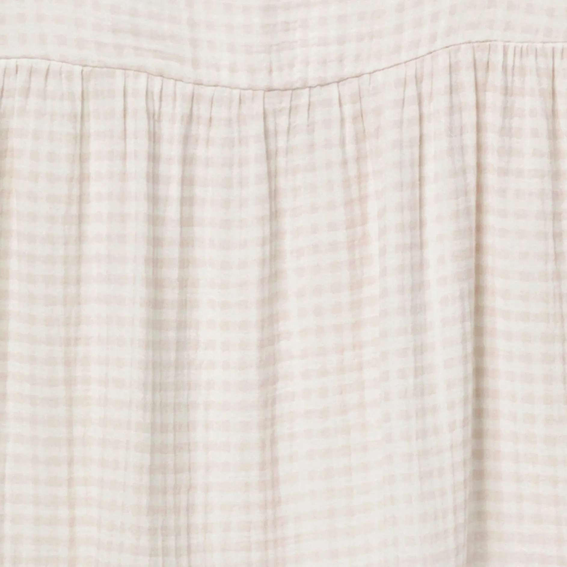 Womens Tan Gingham Gauze Dress