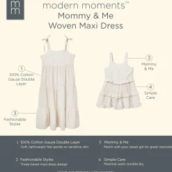 Womens Tan Gingham Gauze Dress