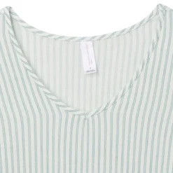 Womens Teal Stripe Gauze Dress