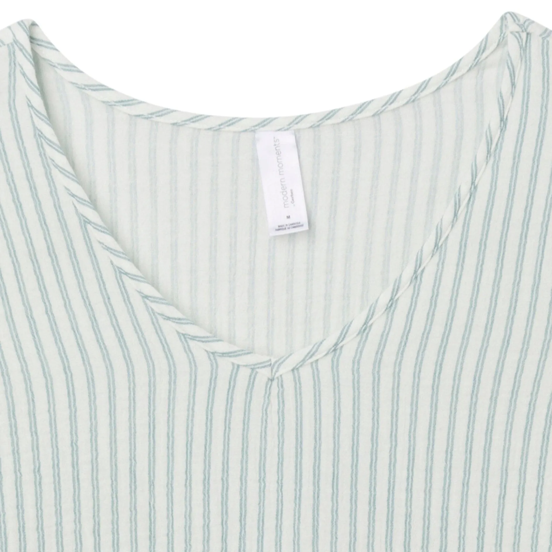 Womens Teal Stripe Gauze Dress