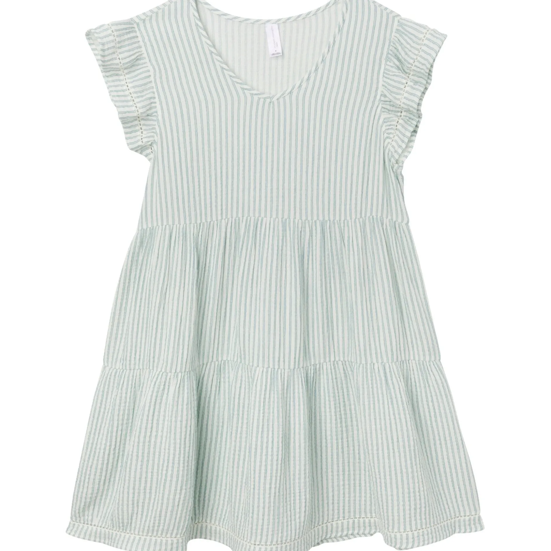 Womens Teal Stripe Gauze Dress