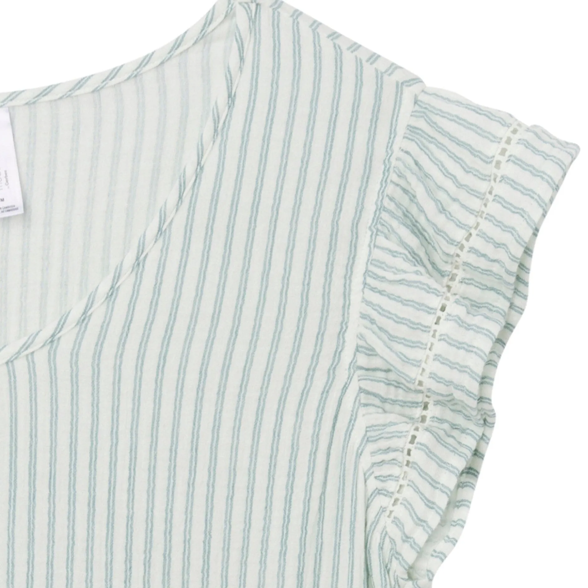 Womens Teal Stripe Gauze Dress